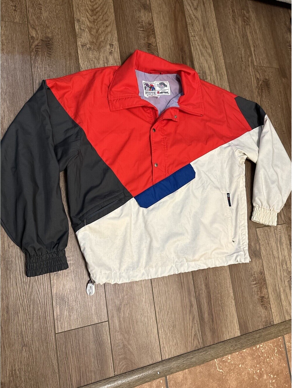 Vintage 80s Peregrine Colorblock Pullover Jacket Mens Medium